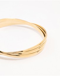 Lovisa - Waterproof Gold Plated Stainless Steel Twisted Ribbed Wrist Cuff