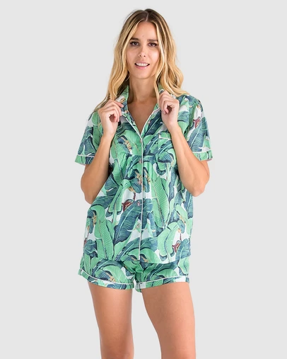 Sant And Abel - Women's Martinique® Green Banana Leaf Short PJ Set