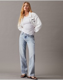 Calvin Klein Jeans - Cropped Zip Up Denim Jacket