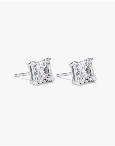 Michael Hill - 7mm Princess Cubic Zirconia Stud Earrings in Sterling Silver