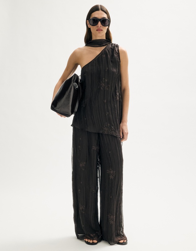 Minima Esenciales - Mila Embroidered Plisse Pants