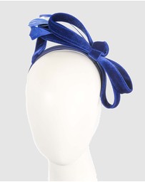 Max Alexander - Large Royal Blue Velvet Bow Racing Fascinator