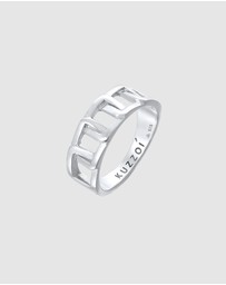 Kuzzoi - ICONIC EXCLUSIVE - Ring Men Chunky Chain Link Look in 925 Sterling Silver