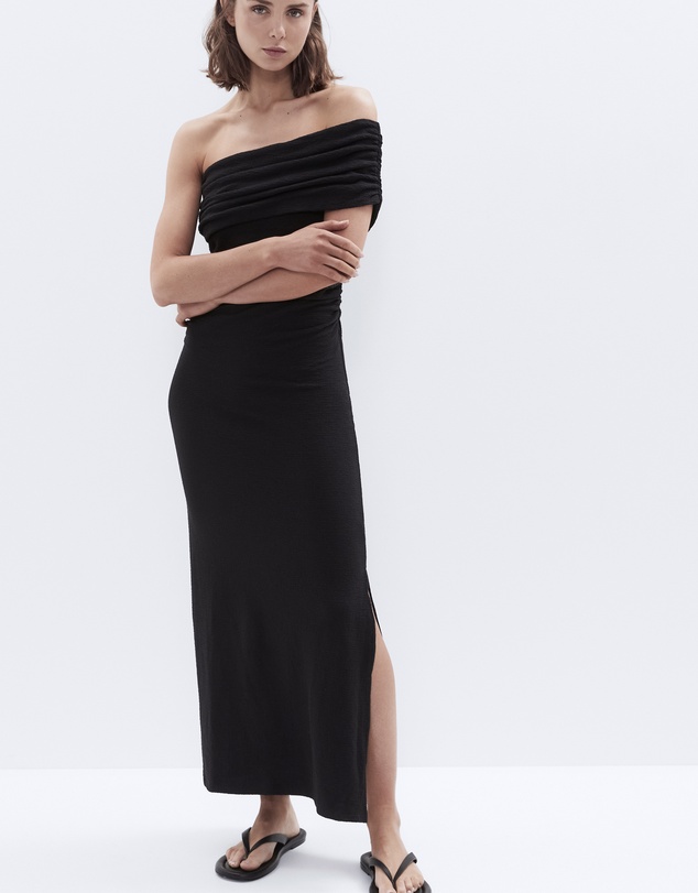 UNISON - Textured One Shoulder Dress