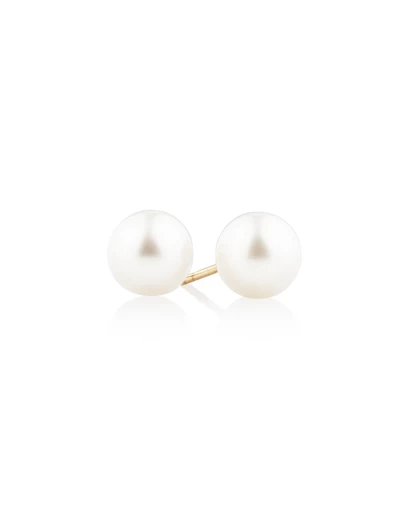 Michael Hill - Stud Earrings with 7mm Round Cultured Freshwater Pearls in 10kt Yellow Gold