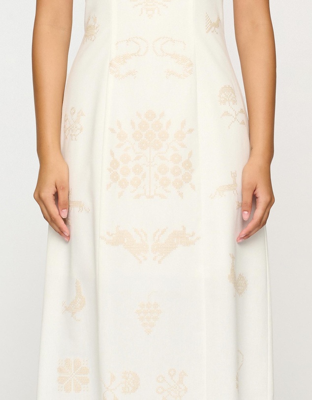 Clea - Satine Embroidered Dress
