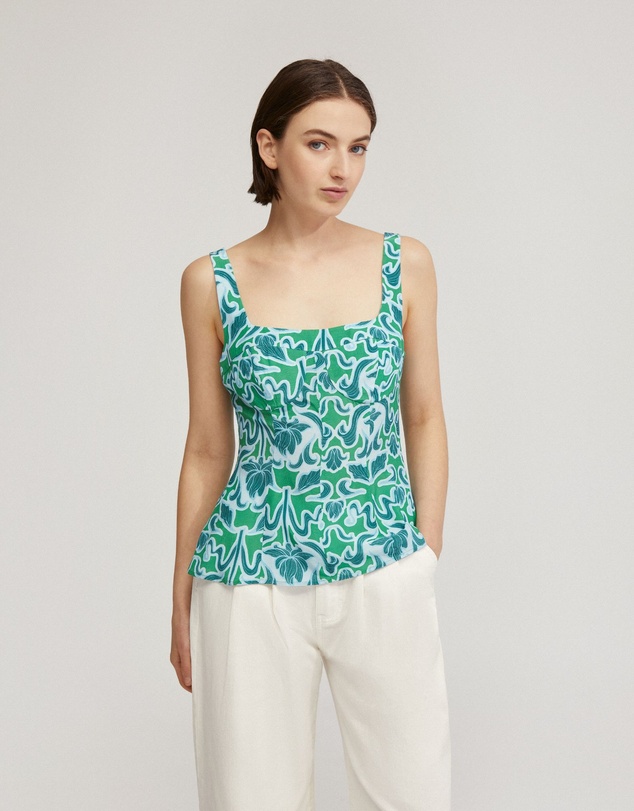 Oxford - Jacqueline Printed Peplum Top