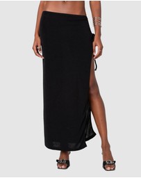 EDIKTED - Goldie Slitted Drawstring Maxi Skirt