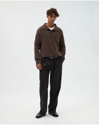 AERE - Wool Blend Oversized Collar Polo