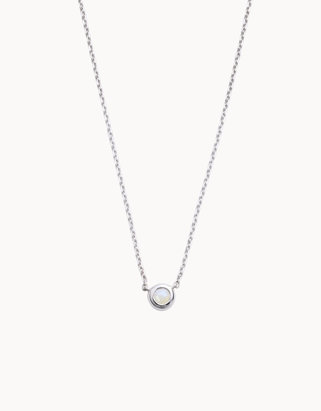 Kirstin Ash - Petite Birthstone Necklace June Moonstone