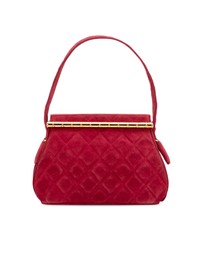 Pre-Loved by Azura Reborn - Pre-Loved Quilted Suede Metal Frame Handbag