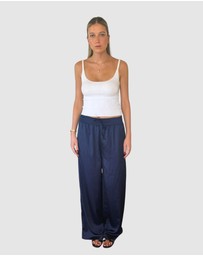 SILK MAGNOLIA - Silk Satin Pants