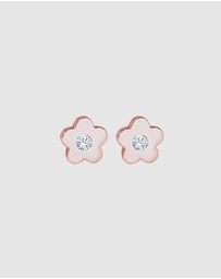 Elli Jewelry - Earrings Kids Flower Crystals 925 Sterling Silver Rose Gold-Plated