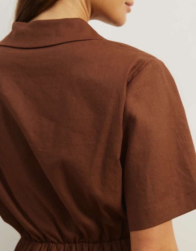 Atmos&Here - Remi Linen Blend Mini Shirt Dress
