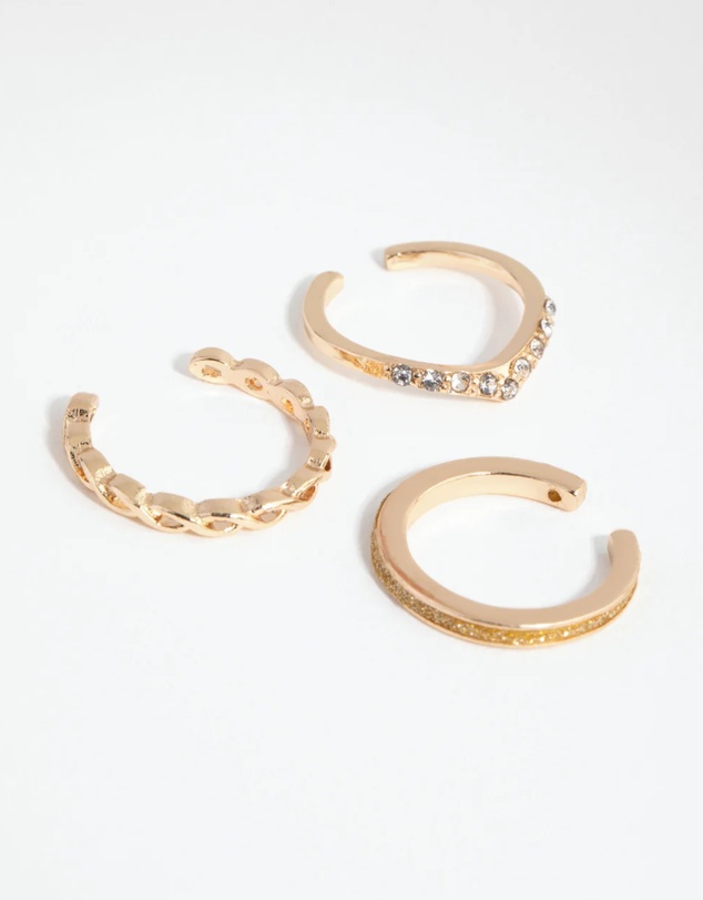 Lovisa - Gold Diamante Band Toe Ring Pack
