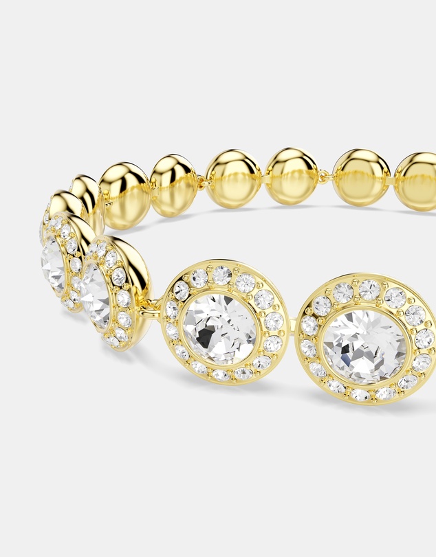 Swarovski - Una Angelic Set, Set 3, Round Cut, White, Gold-tone Plated