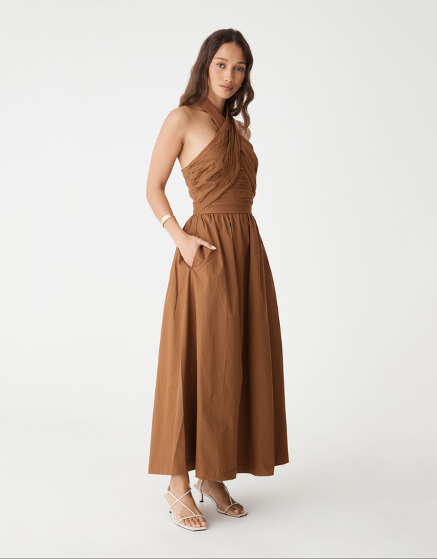 Forcast - Kayleigh Cotton Halter Dress