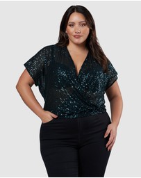 Pink Dusk by Curve Project - Flashy Sequin Top