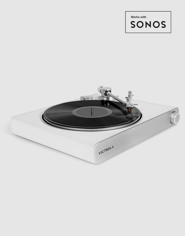 Victrola - Victrola Stream Pearl Wi-Fi & Bluetooth Turntable - White/Silver