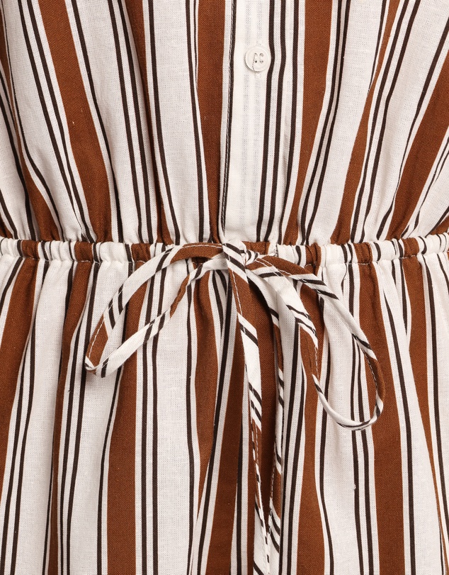 Petal & Pup - Beau Long Sleeve Playsuit - Chocolate Stripe