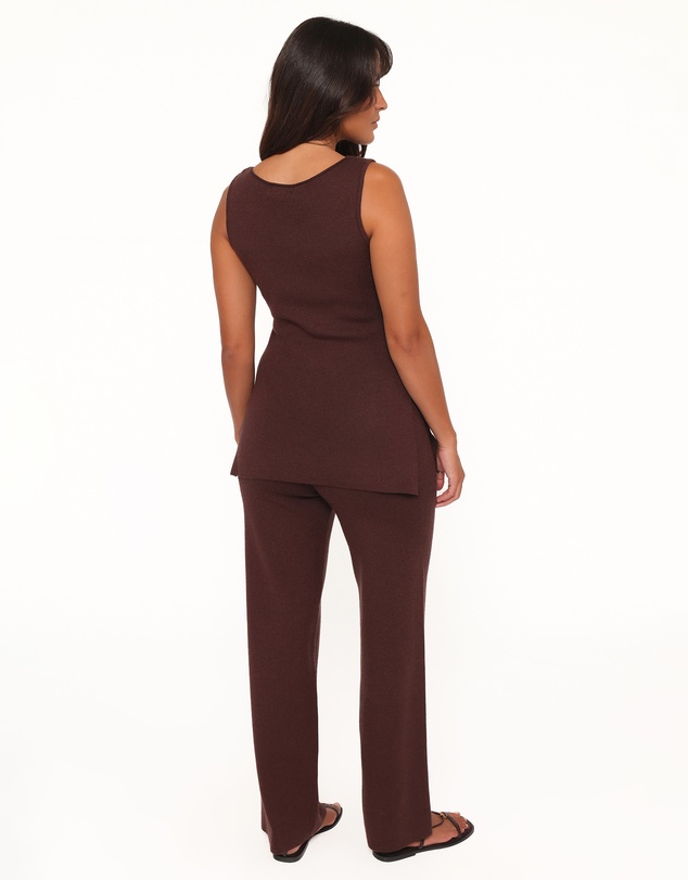 Petal & Pup - Beth Knitted Pant Set - Chocolate