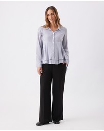 Ripe Maternity - Stripe Layered Peplum Shirt
