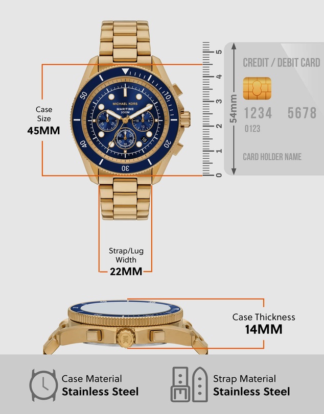 Michael Kors - Maritime Gold Tone Chronograph Watch