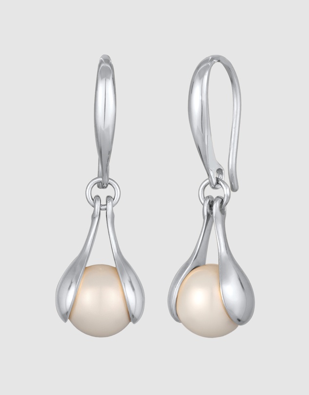 Elli Jewelry - Earrings Hanger Long with Shell Pearl 925 Sterling Silver