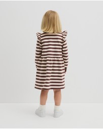 Country Road - Organically Grown Cotton Stripe Ruffle Sweat Dress