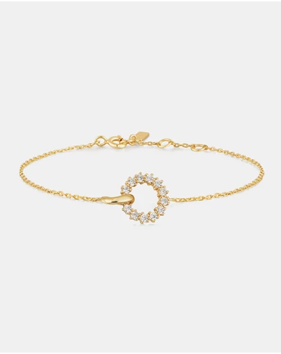 Ania Haie - Gold Interlinked Circles Pave Bracelet