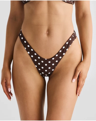 Vacay Swimwear - Positano Bottom Chocolate Polka