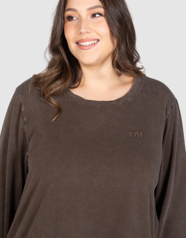 Love Your Wardrobe - Molly Acid Wash Long Sleeve Tee