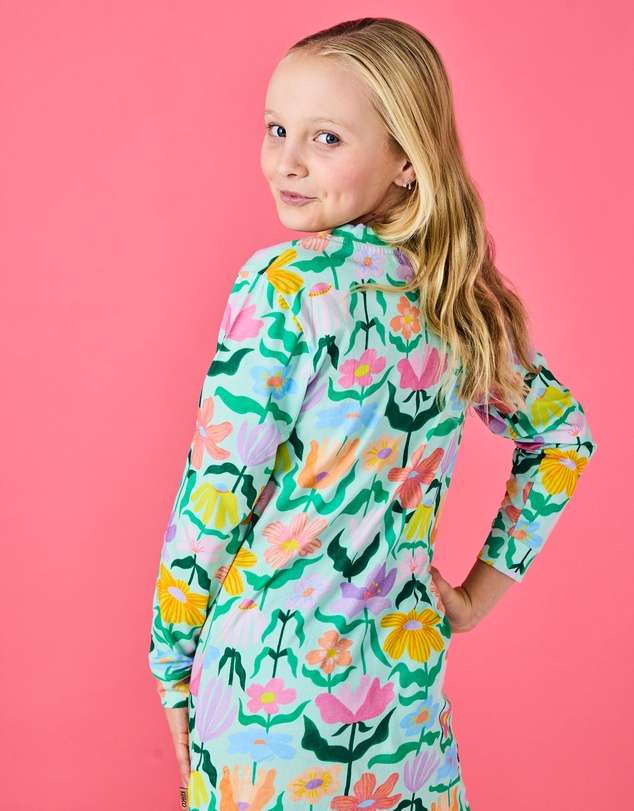 Kip&Co - Popping Flowers Organic Cotton LS Nightie - Kids-Teens