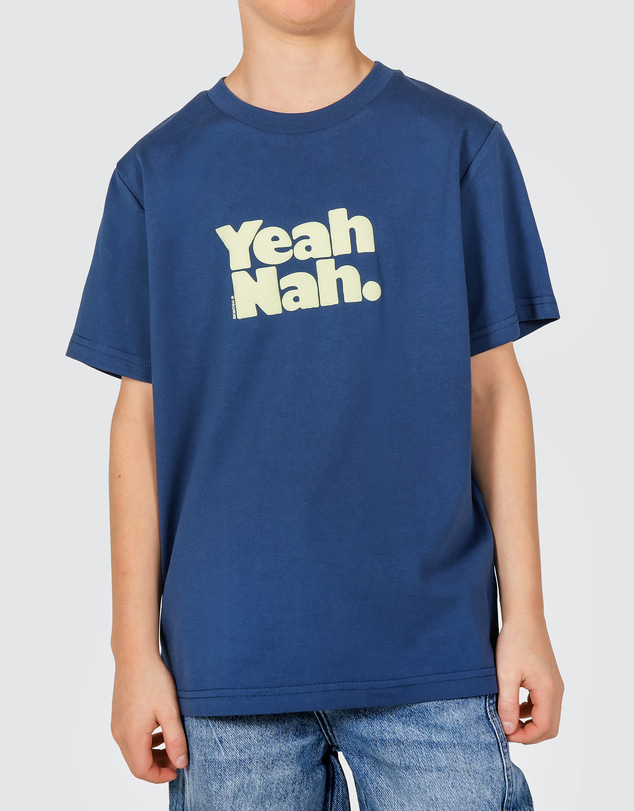 Skwosh - Yeah Nah Boys Regular Tee in Navy