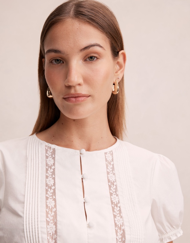 Forever New - Delta Lace Pintuck Blouse