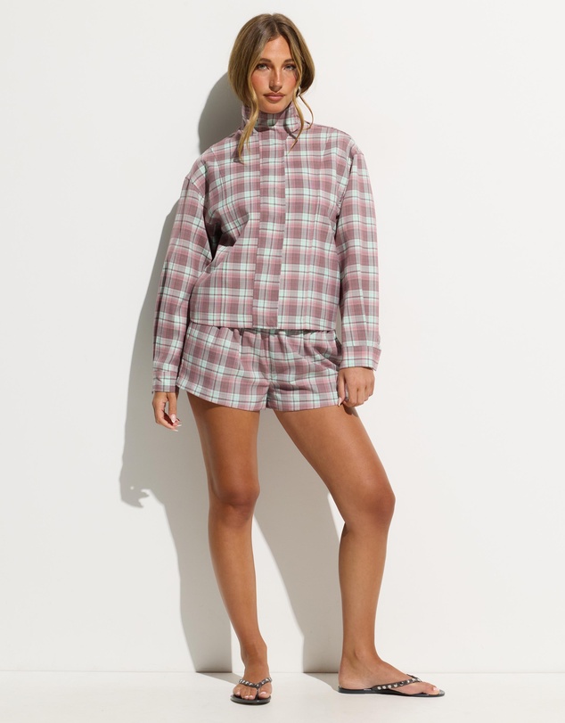 Dazie - Isla Gathered Check Micro Shorts