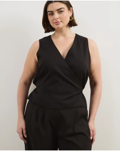 Atmos&Here Curvy - Freida Wrap Vest Top