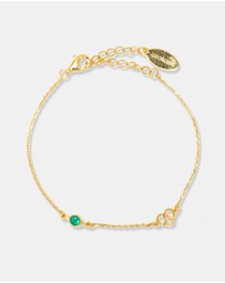 Georgini - Natural Green Agate And Two Natural Diamond May Gold Bracelet