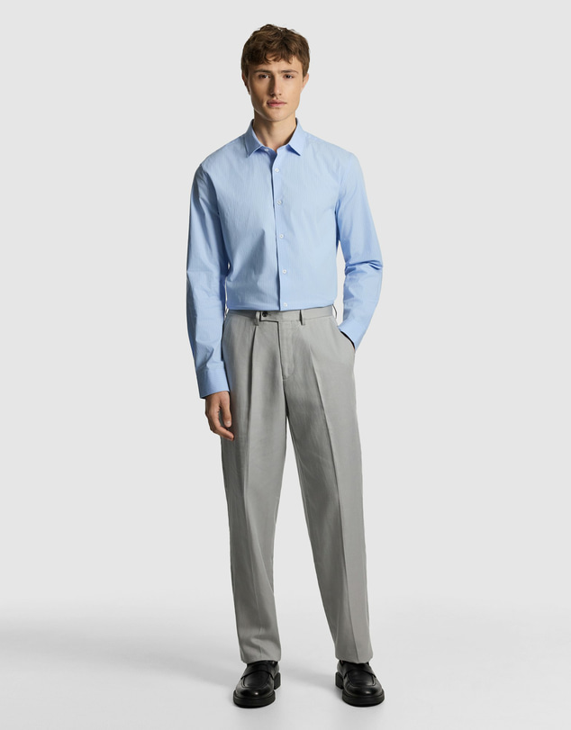 yd. - Linear Slim Stretch Dress Shirt