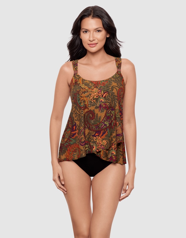 Miraclesuit Swimwear  - Perissa Dazzle Underwired Draped Tankini Top