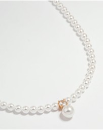 Lovisa - Gold Plated Pearl Cubic Zirconia Necklace