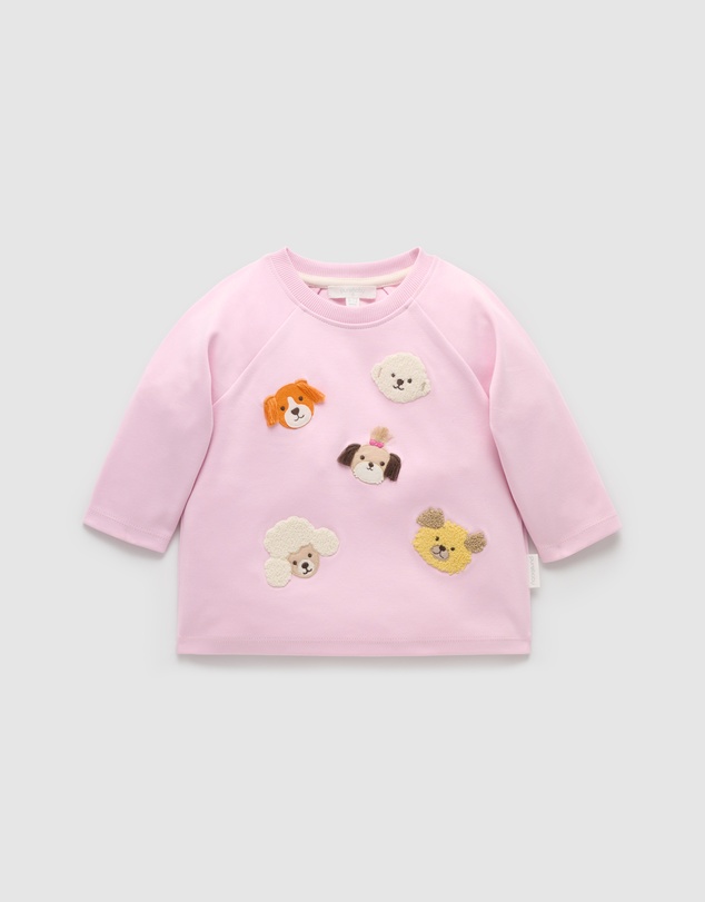 Purebaby - Sweet Pup Thick Long Sleeve Tee-Kids-Babies