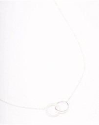 Lovisa - Sterling Silver Pave Link Hoop Pendant Necklace