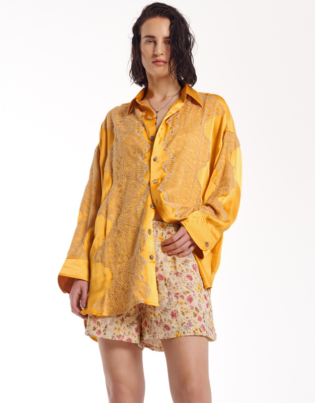 THE TALES - Florence Bloom Crepe Shorts
