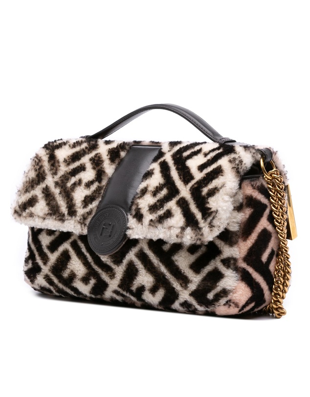 Pre-Loved by Azura Reborn - Pre-Loved Zucca Shearling Double F Baguette Satchel