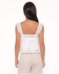 Petal & Pup - Aideen Eyelet Top - White Shell