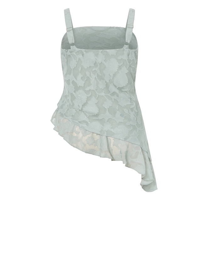 City Chic - Plus size Daniela Jacquard Asymmetrical Cami - sage