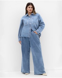 City Chic - Denim Stud Shacket