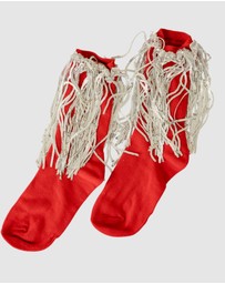 High Heel Jungle - Bowie Cotton Socks With Glitter Fringe