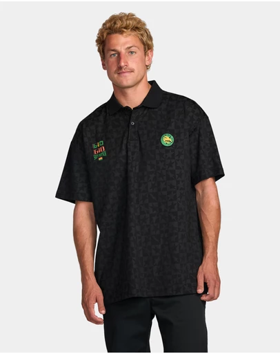 Billabong - Mens Black Star Surf Short Sleeve Polo